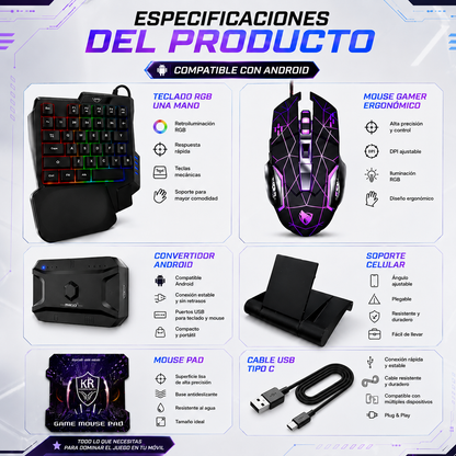 KIT PRO GAMER 5 EN 1 ANDROID | Sube Tu Nivel De Juego